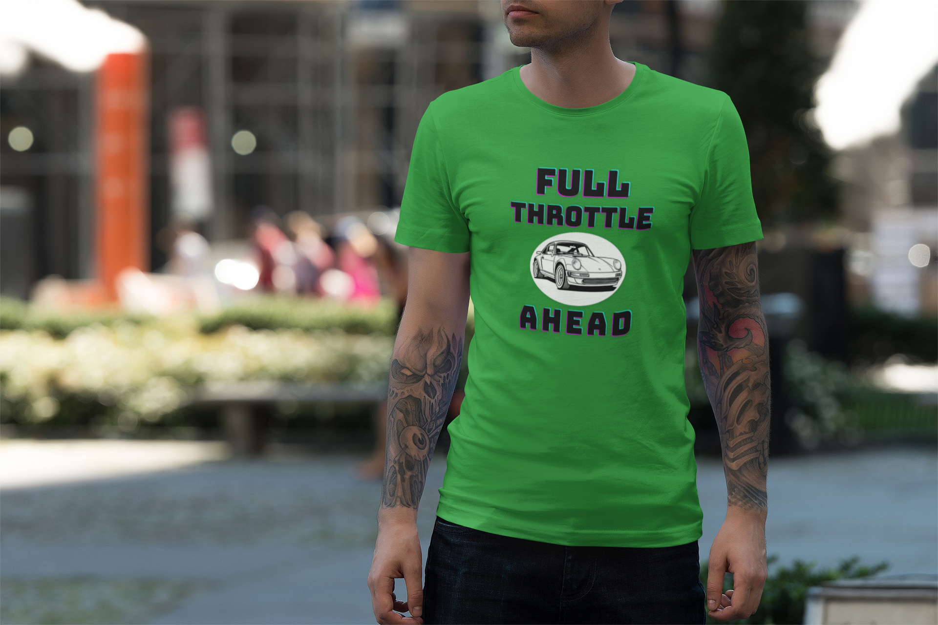 Full Throttle Ahead Tee | Vintage Sports Car Graphic T-Shirt