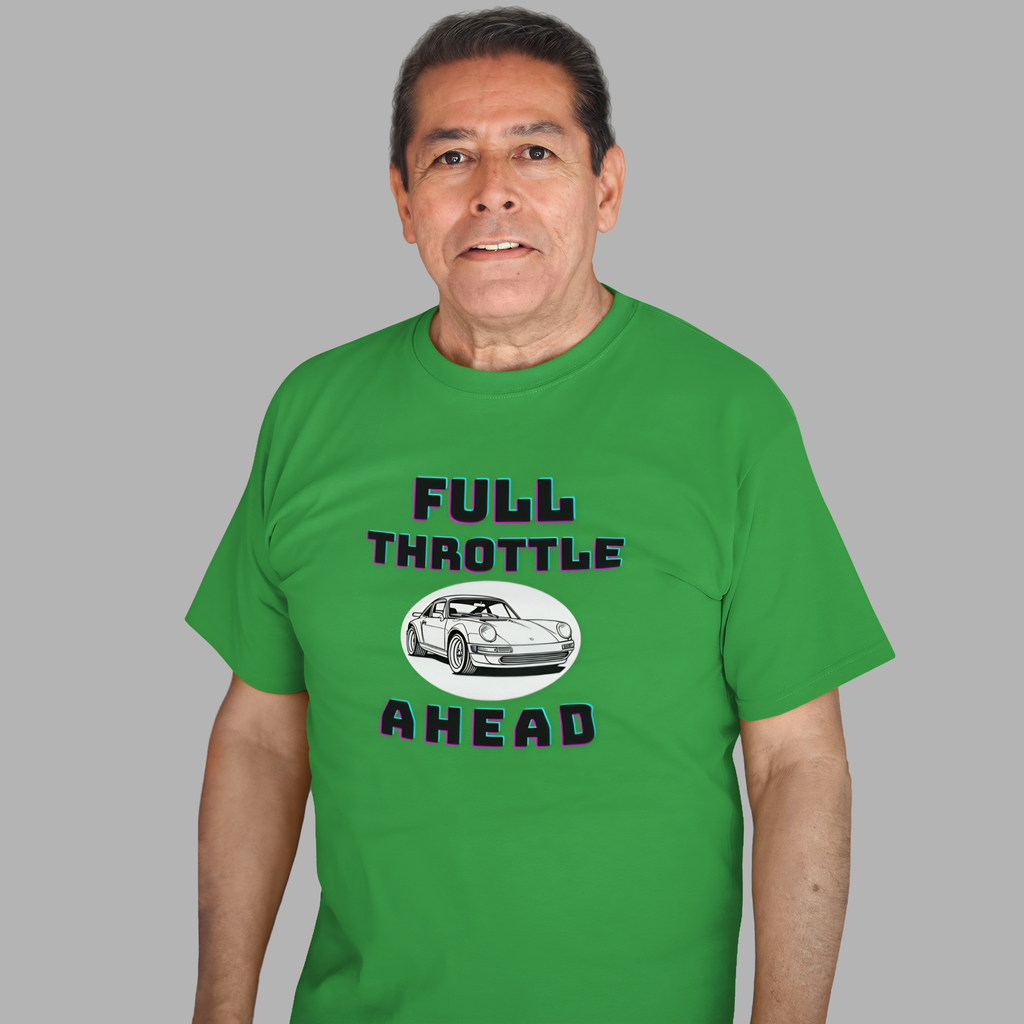 Full Throttle Ahead Tee | Vintage Sports Car Graphic T-Shirt