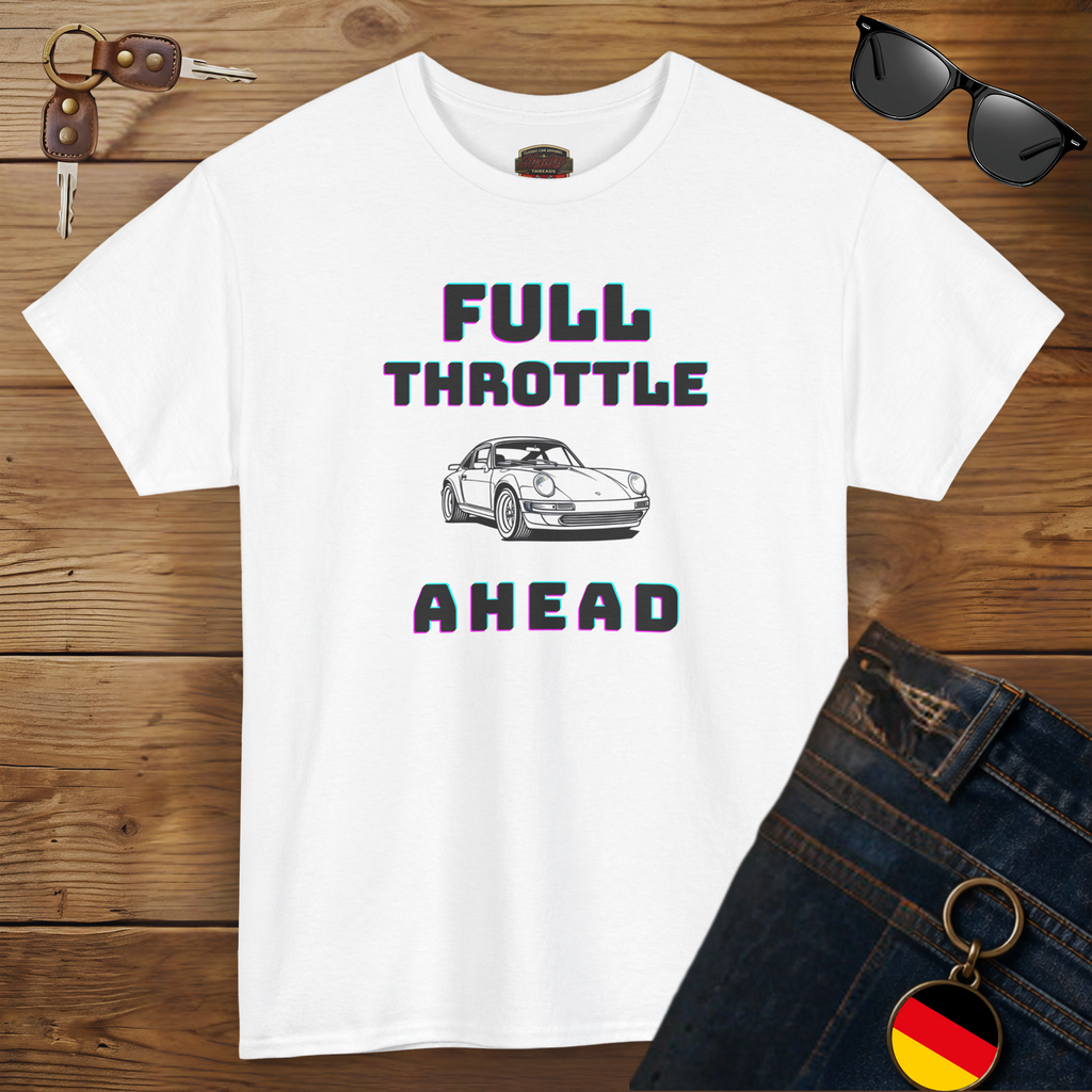 Full Throttle Ahead Tee | Vintage Sports Car Graphic T-Shirt