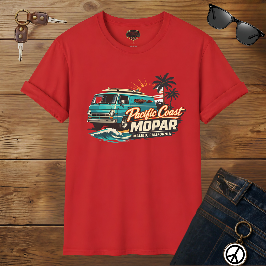 Pacific Coast Mopar Tee - Vintage Surf Van Graphic T-Shirt