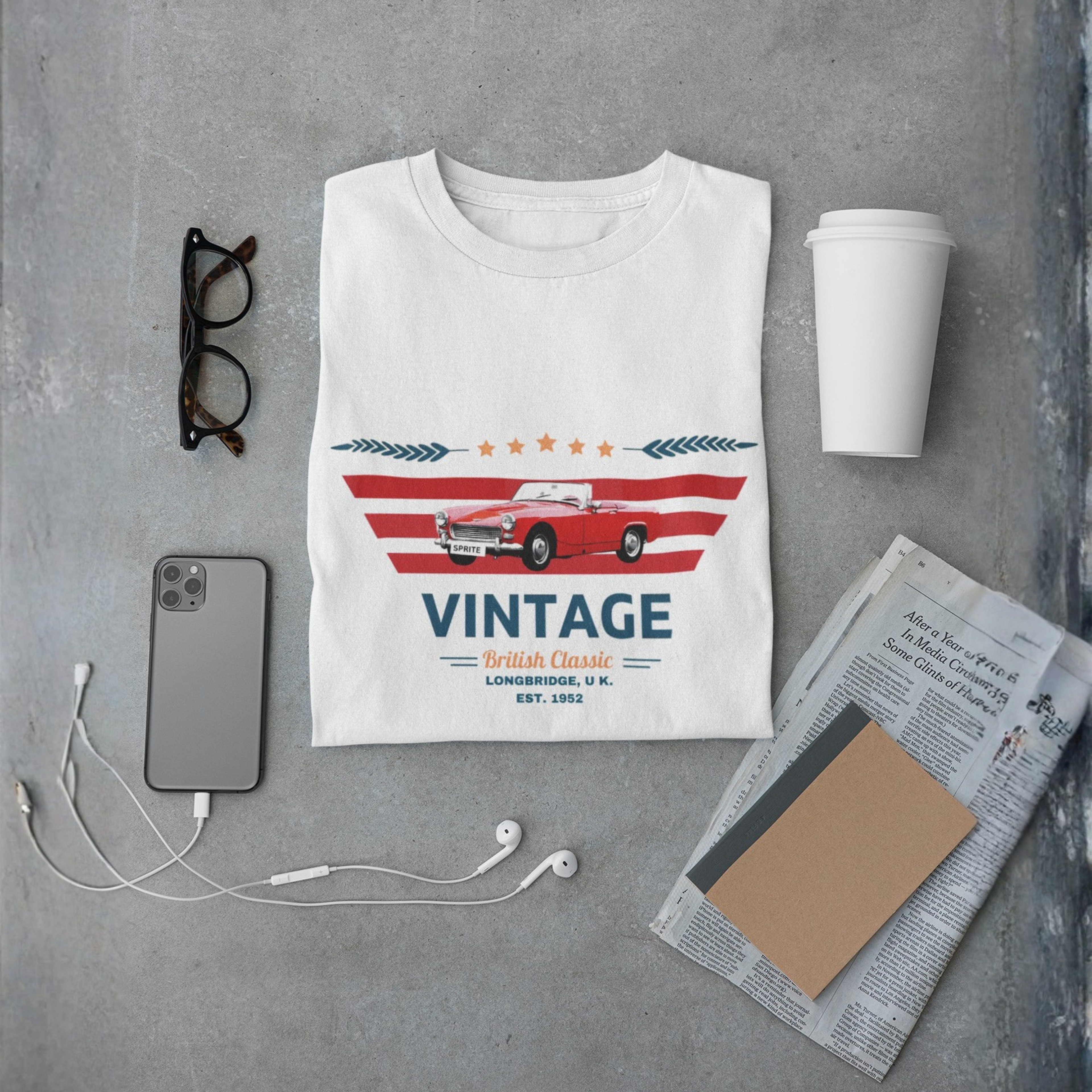 Vintage British Roadster Tee | Retro Classic Car Shirt