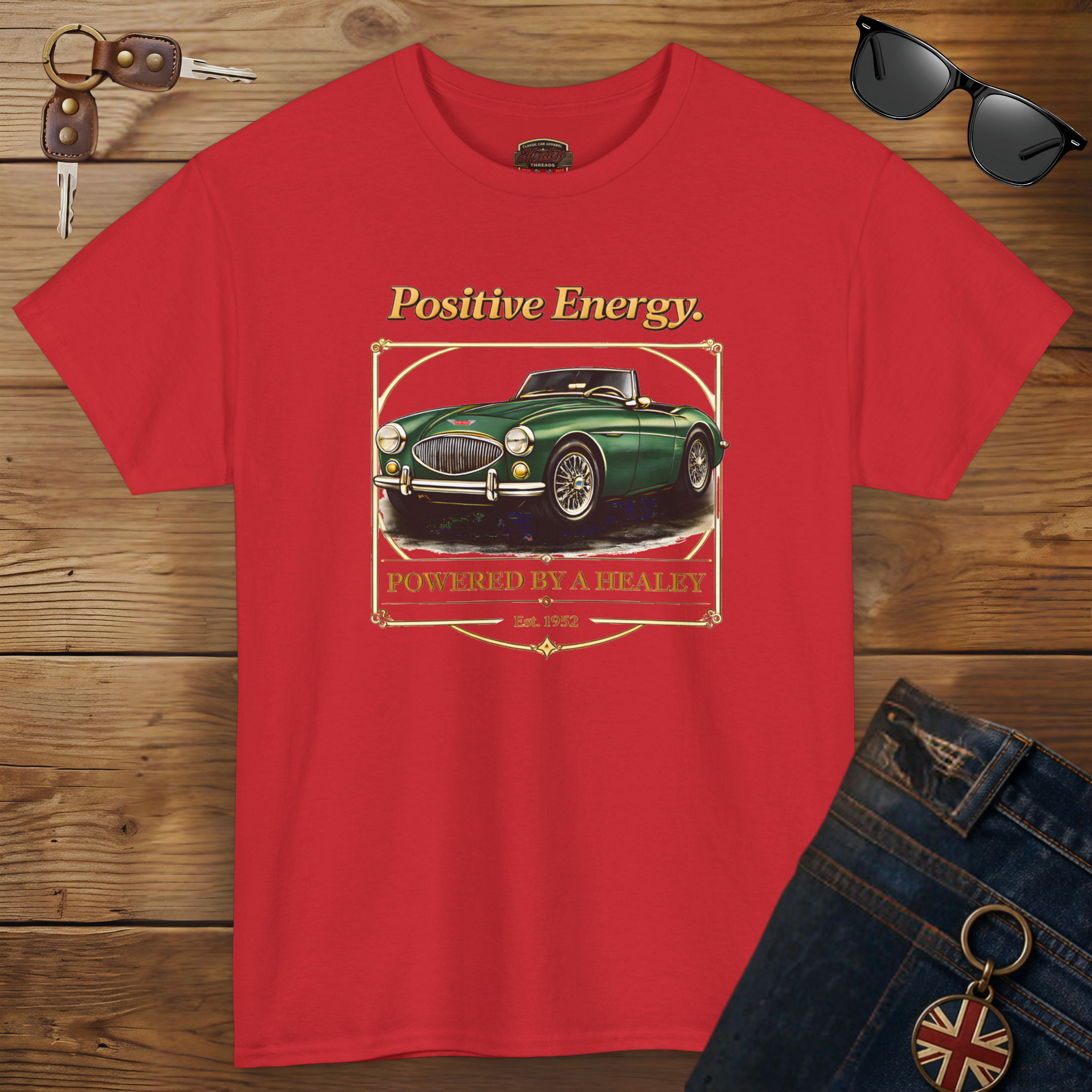 Positive Energy Classic Roadster Tee | Vintage Car Gift