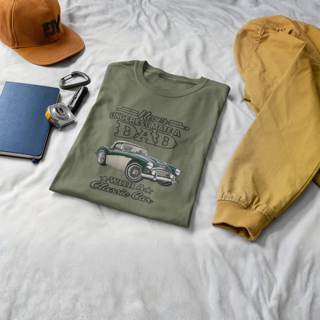 Never Underestimate a Dad With a Classic Car Tee