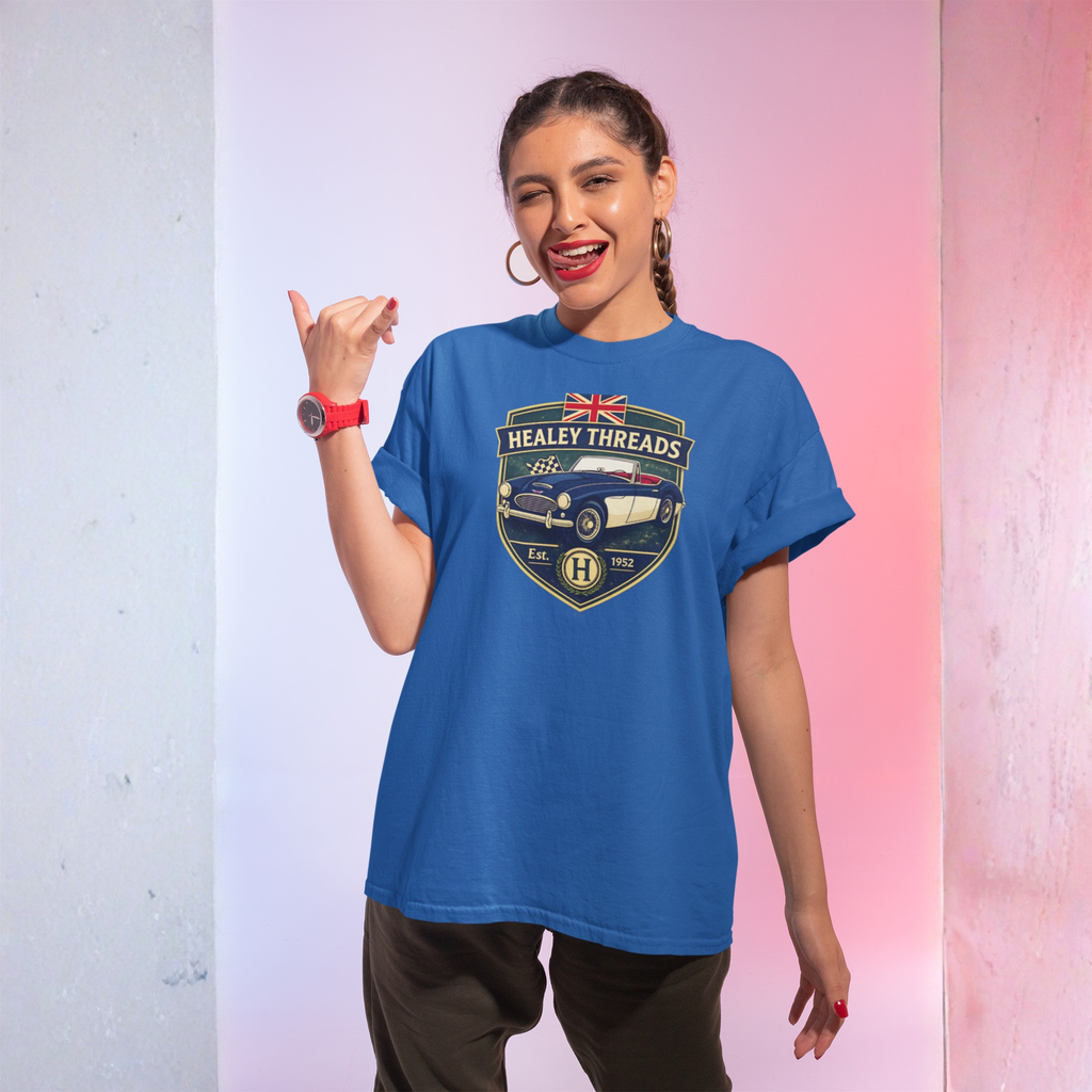 Vintage British Roadster Badge Tee | Classic Racing Shirt