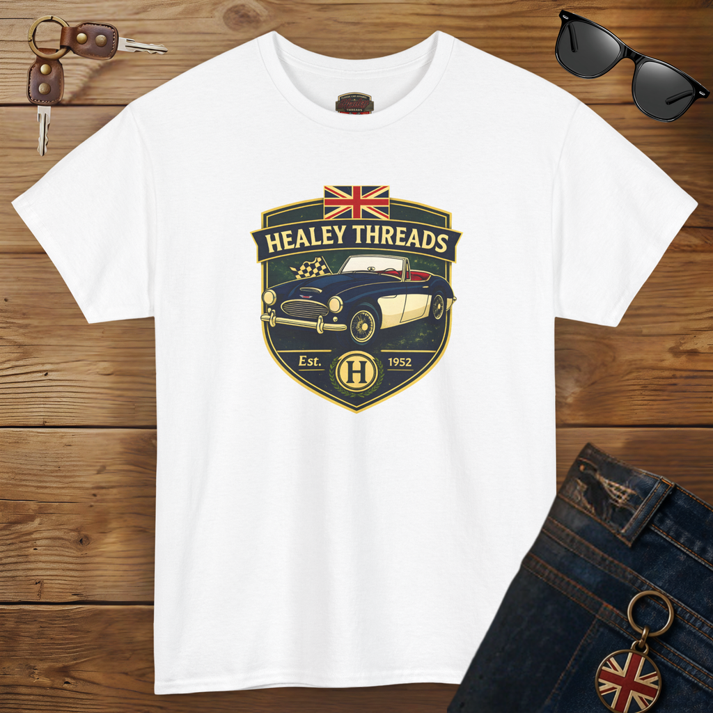 Vintage British Roadster Badge Tee | Classic Racing Shirt
