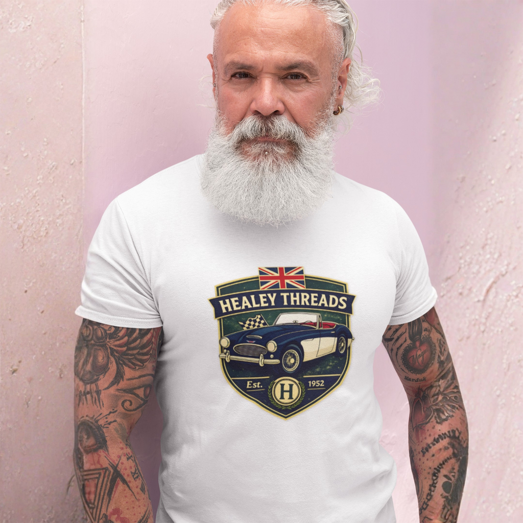 Vintage British Roadster Badge Tee | Classic Racing Shirt