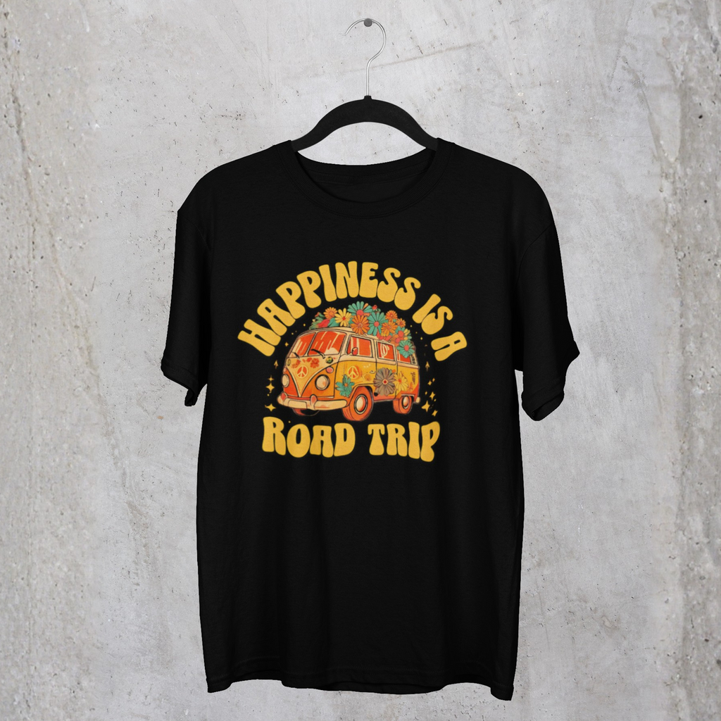 Happiness Is a Road Trip Tee | Retro Boho Van Gift Shirt