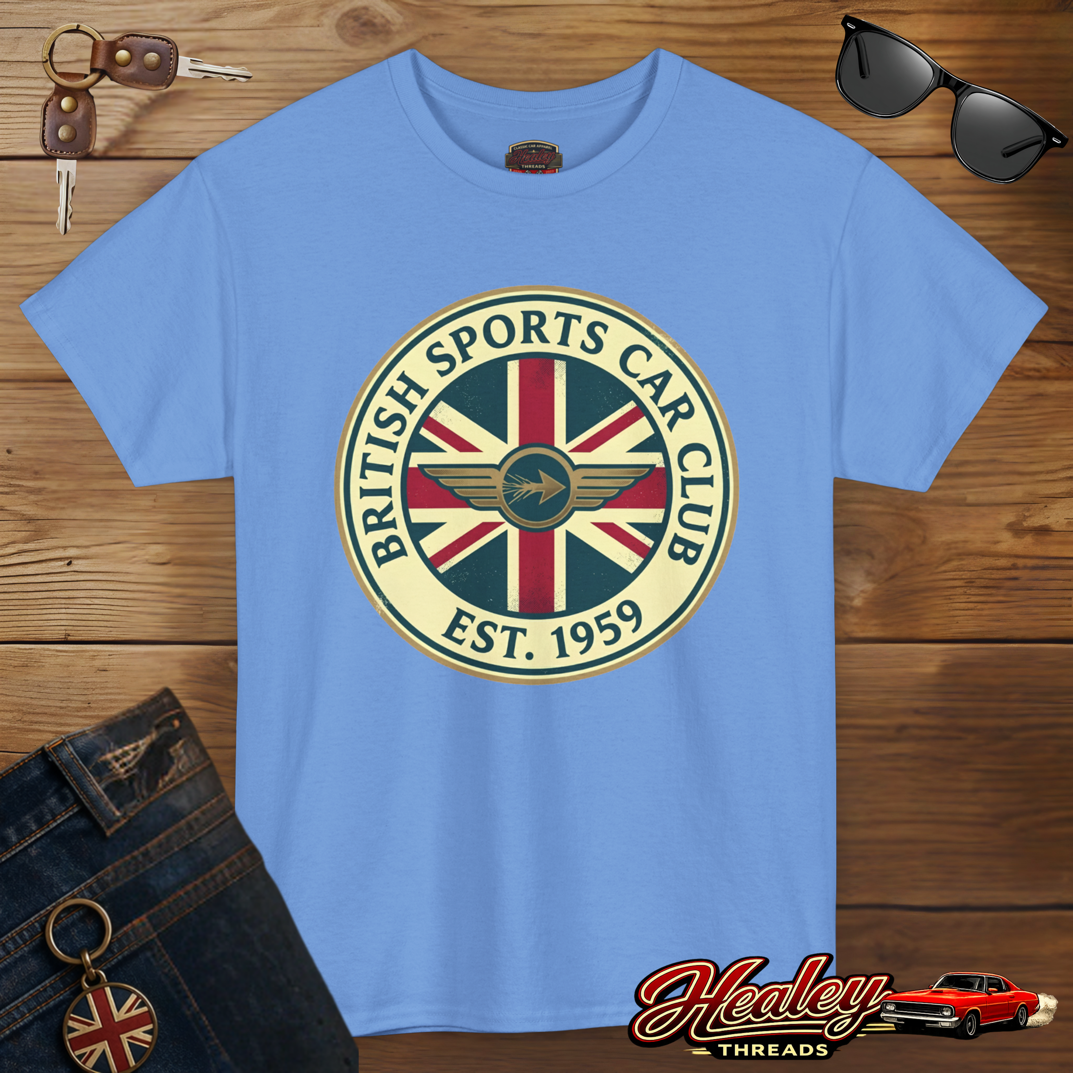 British Sports Car Club Tee | Vintage Badge Gift Shirt