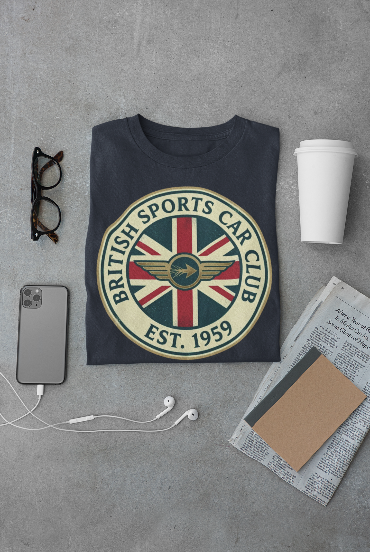 British Sports Car Club Tee | Vintage Badge Gift Shirt