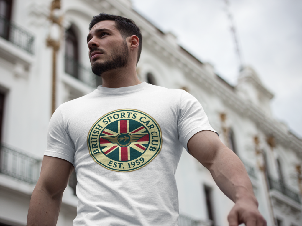 British Sports Car Club Tee | Vintage Badge Gift Shirt