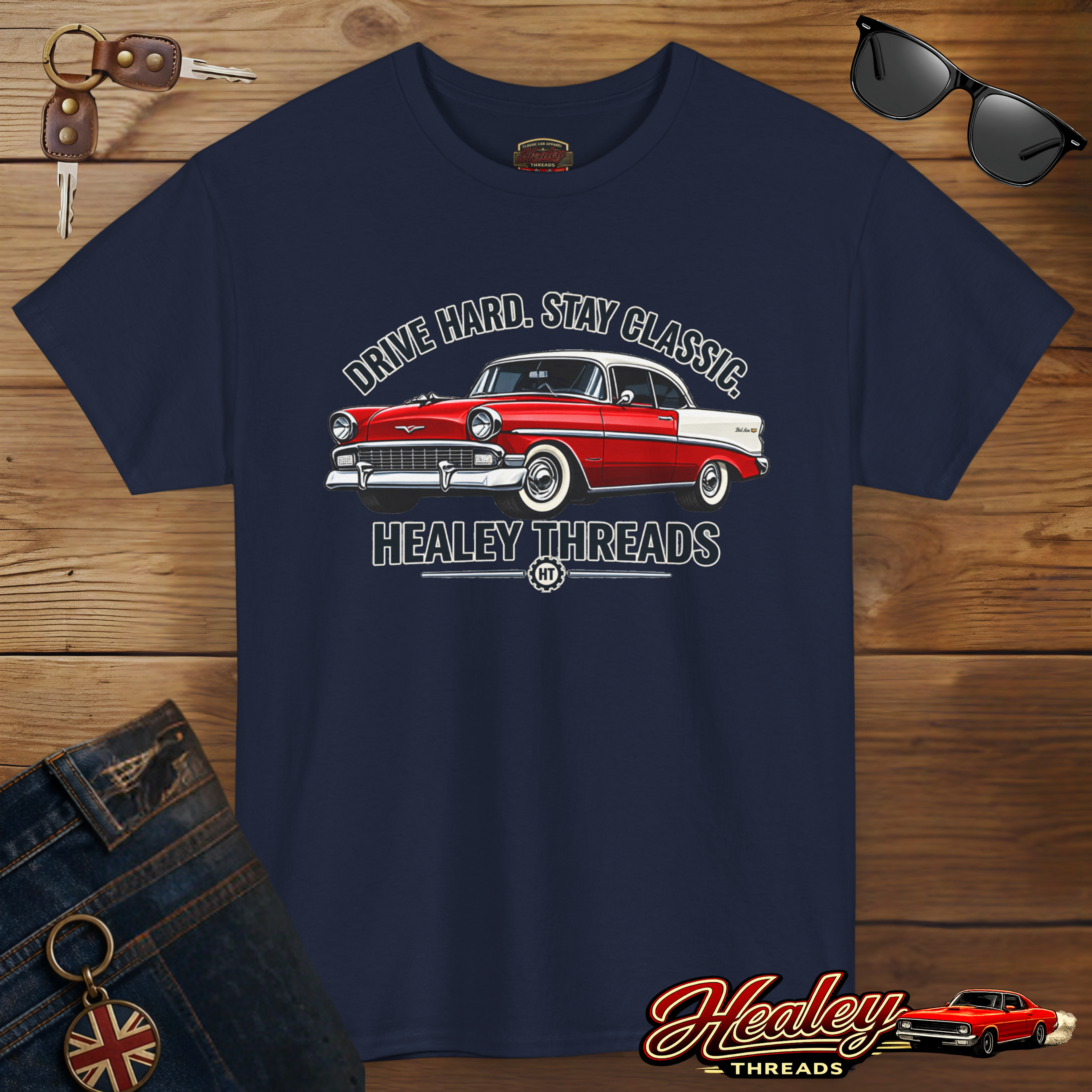 Drive Hard Stay Classic Cruiser Tee | Retro Car Gift