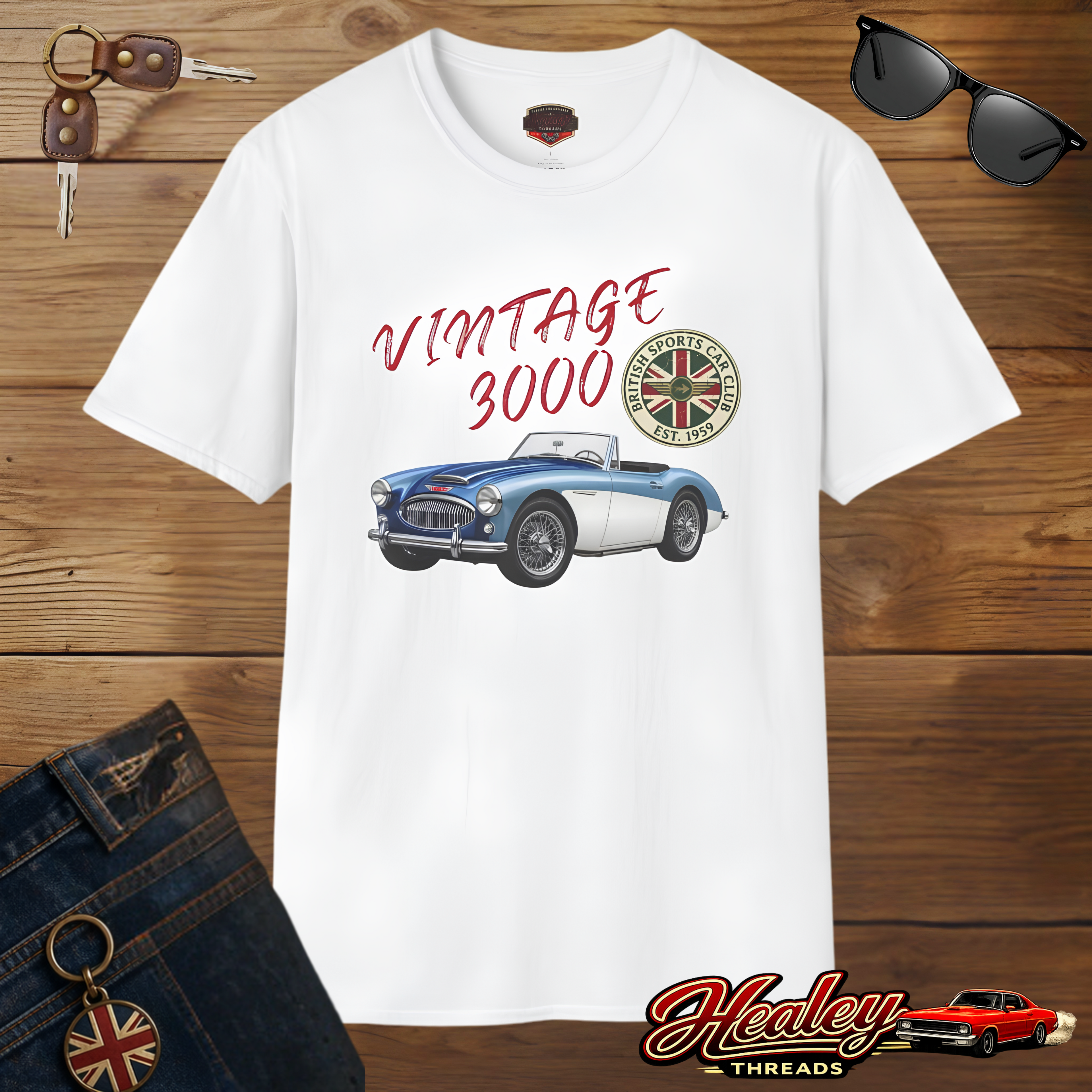 Vintage Roadster Club Tee | Classic British Sports Car Gift