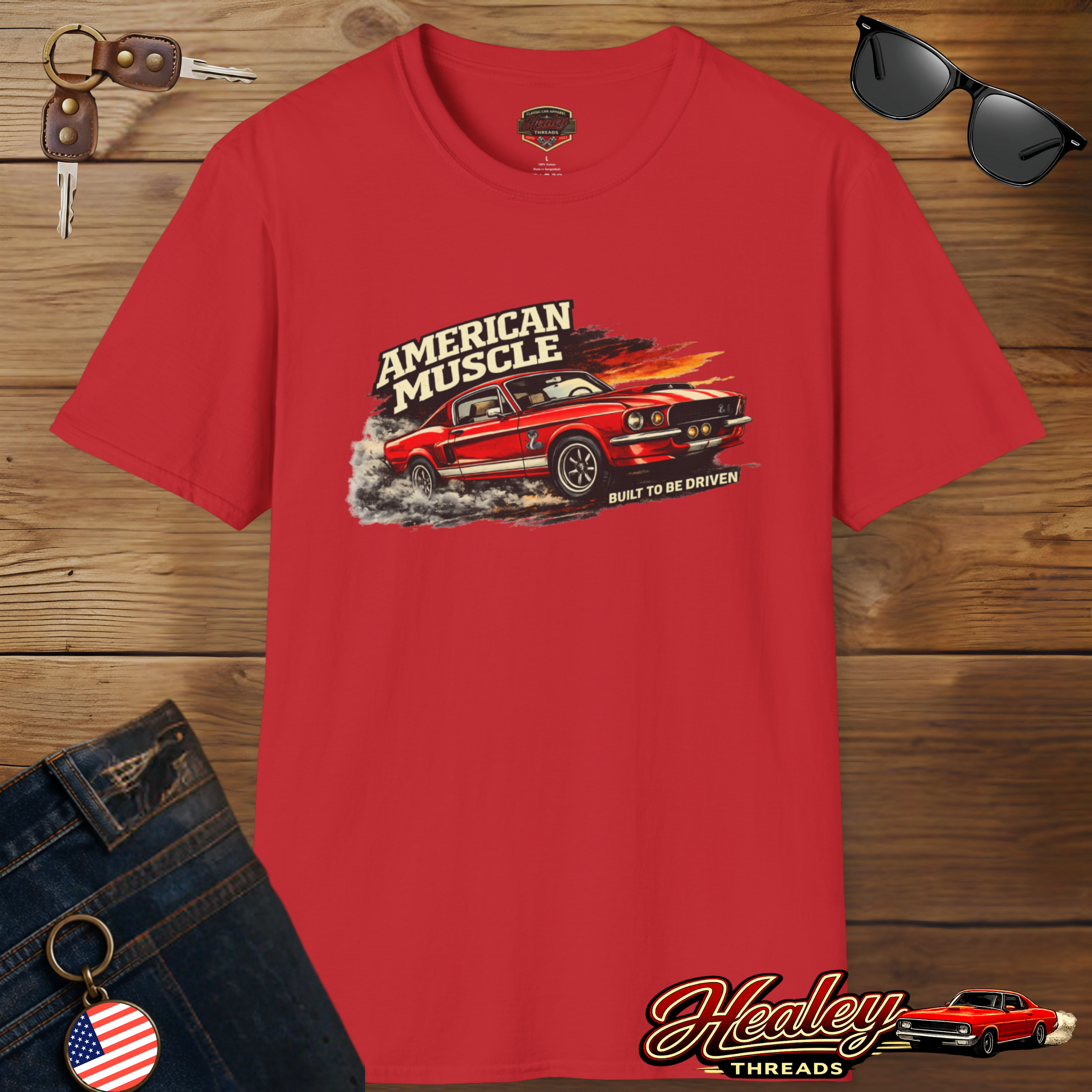 American Muscle Built to Be Driven Tee | Classic Car Gift Shirt