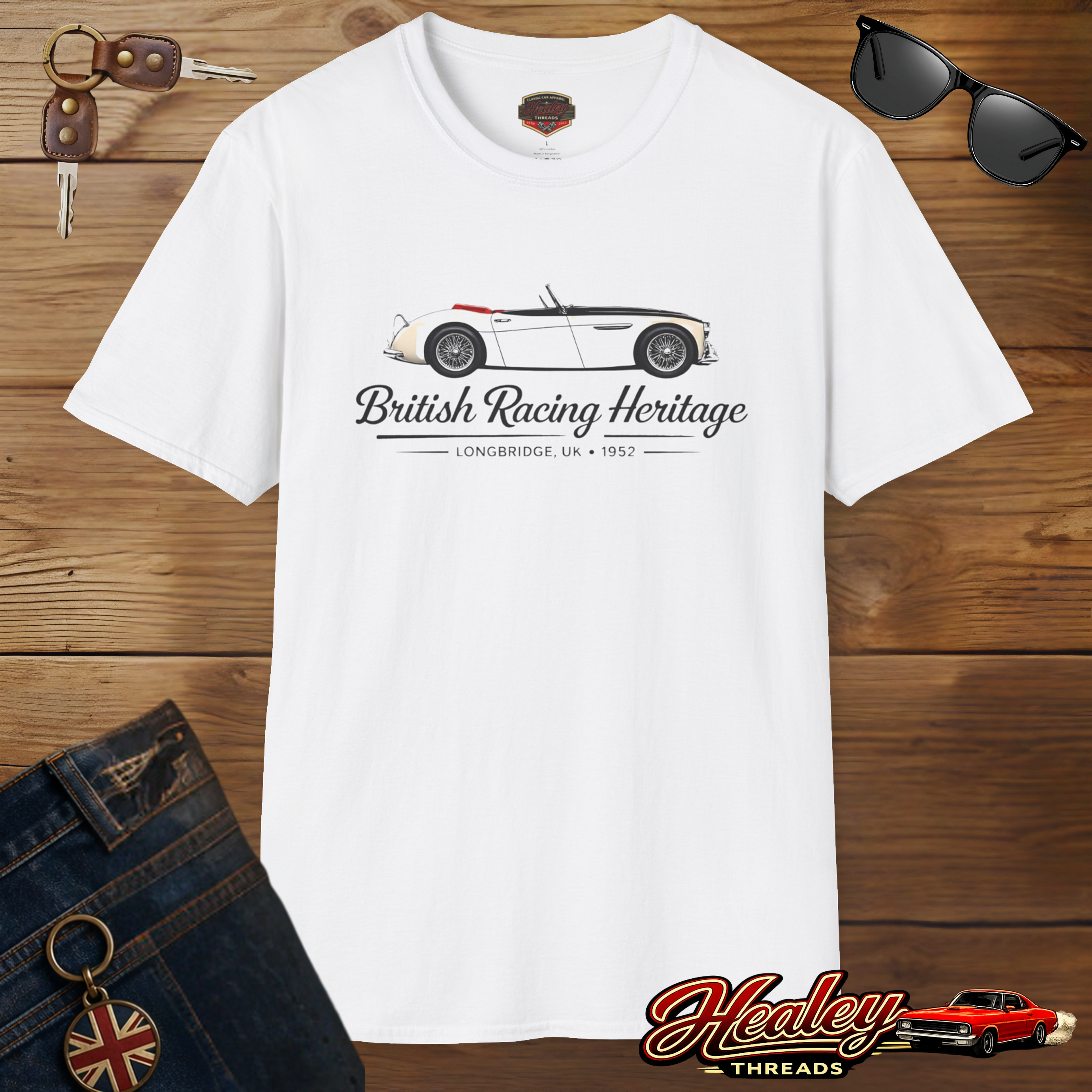 British Racing Heritage Tee | Vintage Roadster Gift Shirt