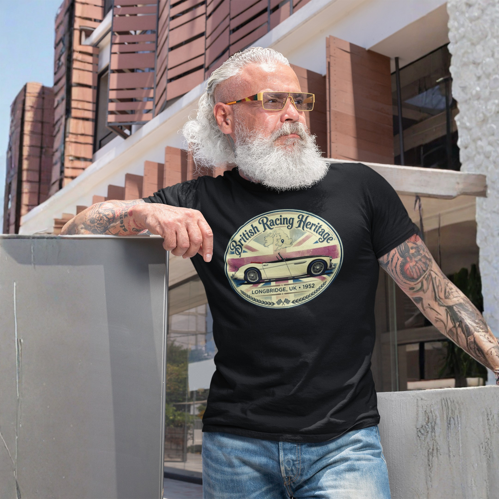 British Racing Heritage Badge Tee | Vintage Roadster Gift