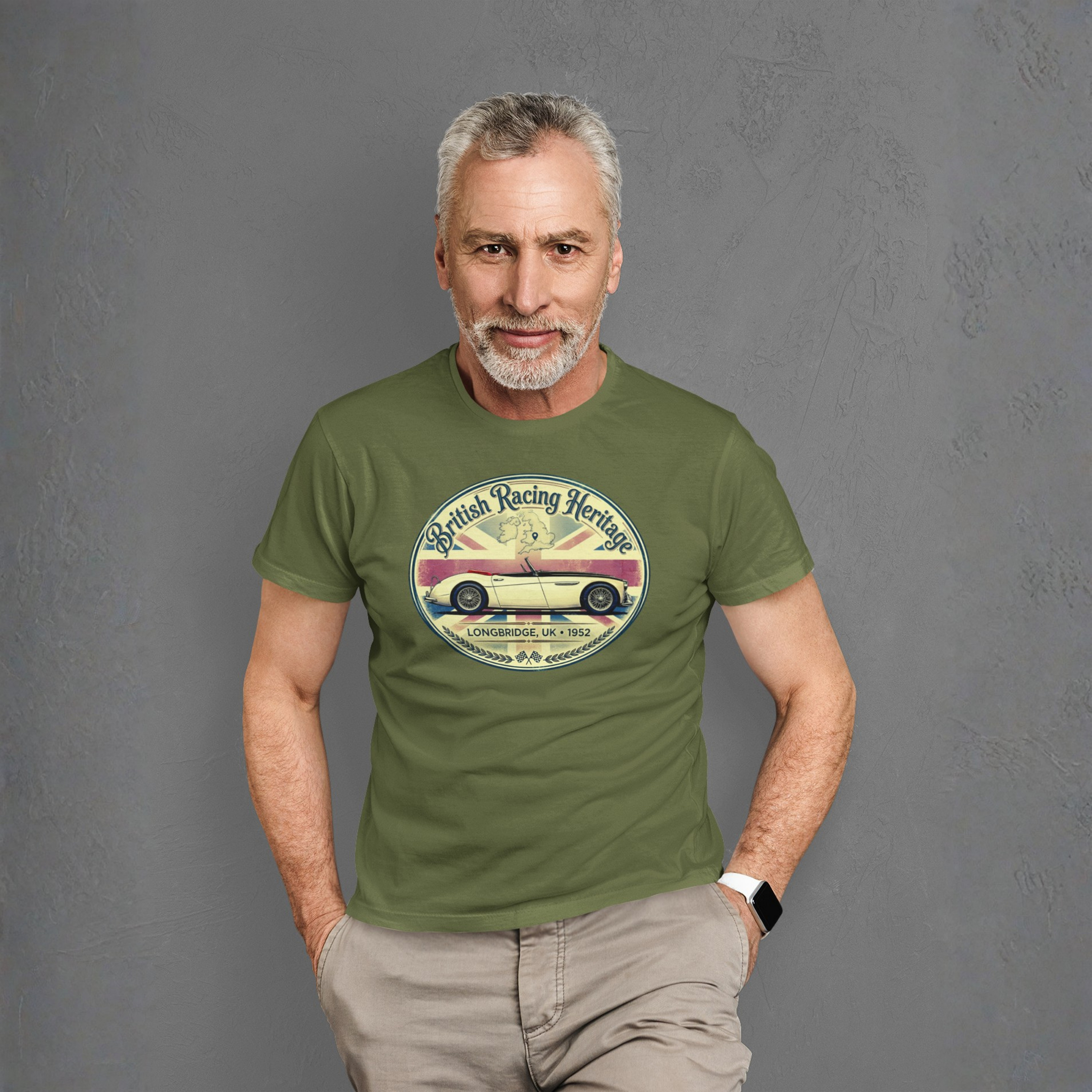 British Racing Heritage Badge Tee | Vintage Roadster Gift