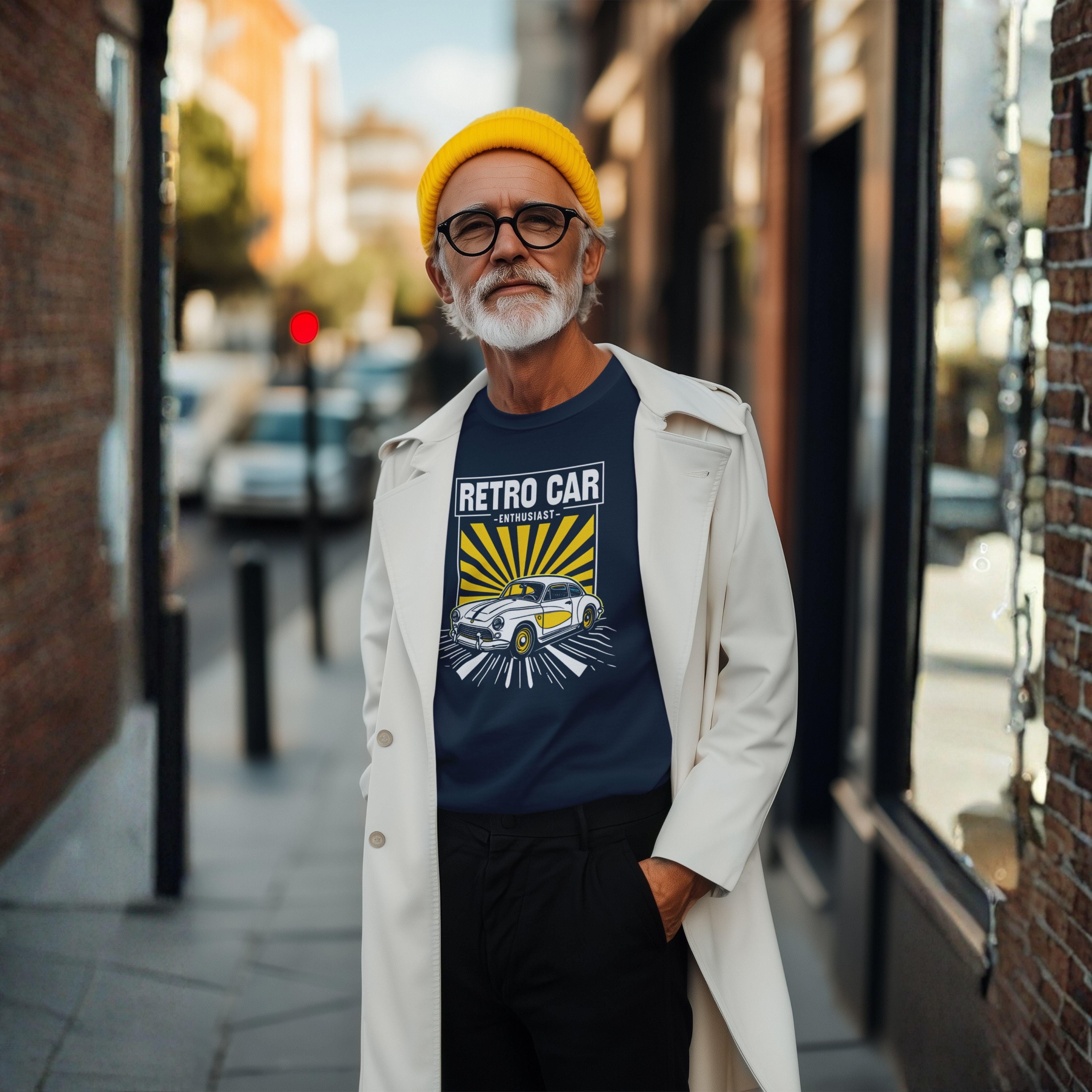 Retro Car Enthusiast Sunburst Tee | Vintage Car Gift Shirt