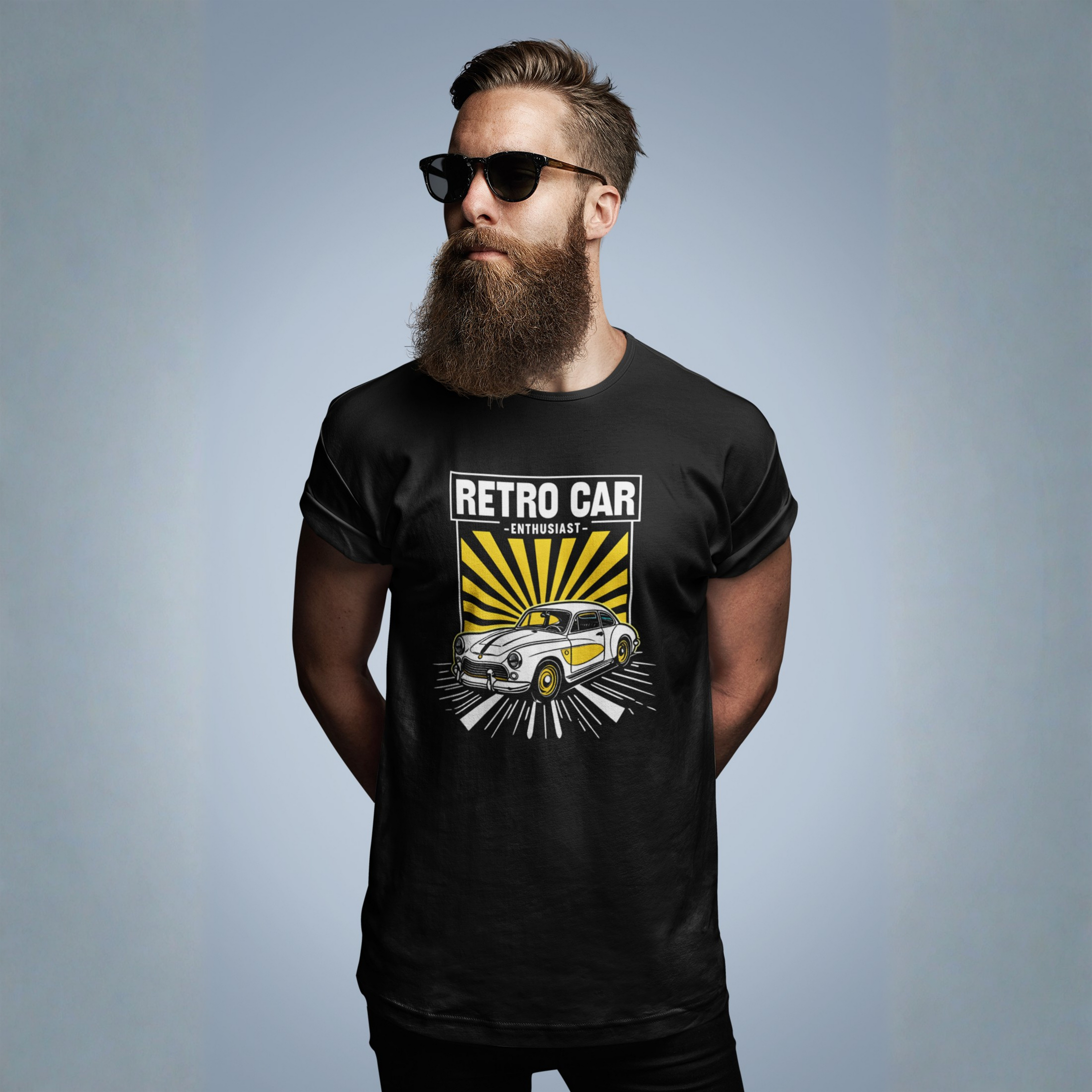 Retro Car Enthusiast Sunburst Tee | Vintage Car Gift Shirt