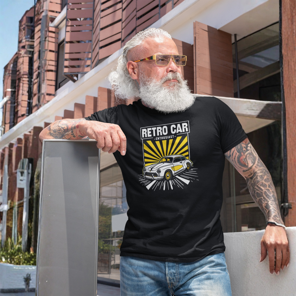 Retro Car Enthusiast Sunburst Tee | Vintage Car Gift Shirt