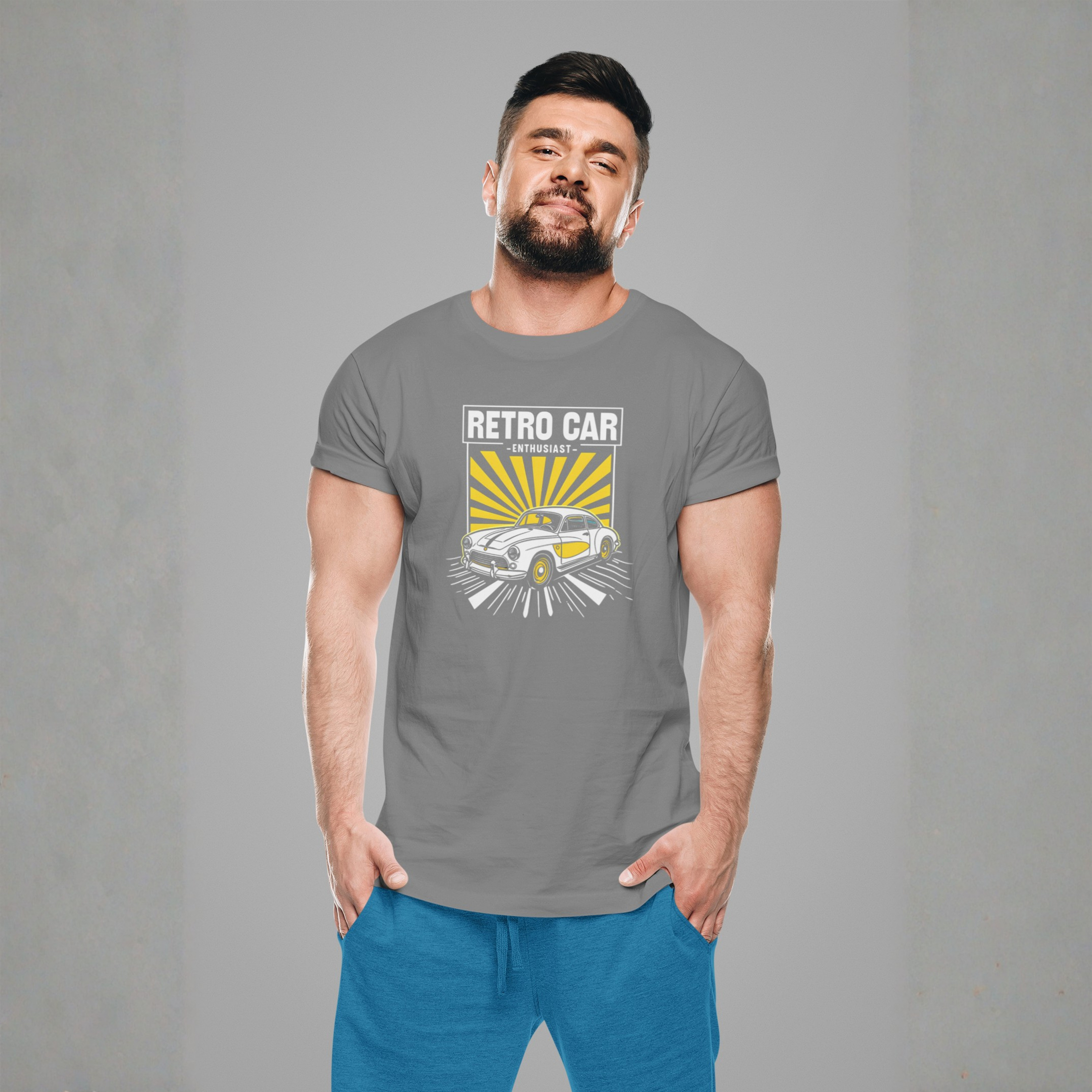 Retro Car Enthusiast Sunburst Tee | Vintage Car Gift Shirt