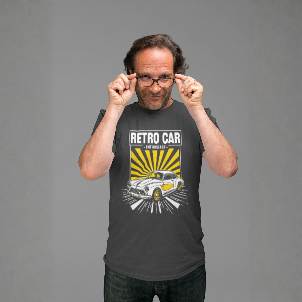 Retro Car Enthusiast Sunburst Tee | Vintage Car Gift Shirt