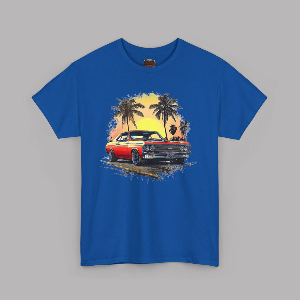 Retro Sunset Muscle Car Tee | Classic American Sports Coupe