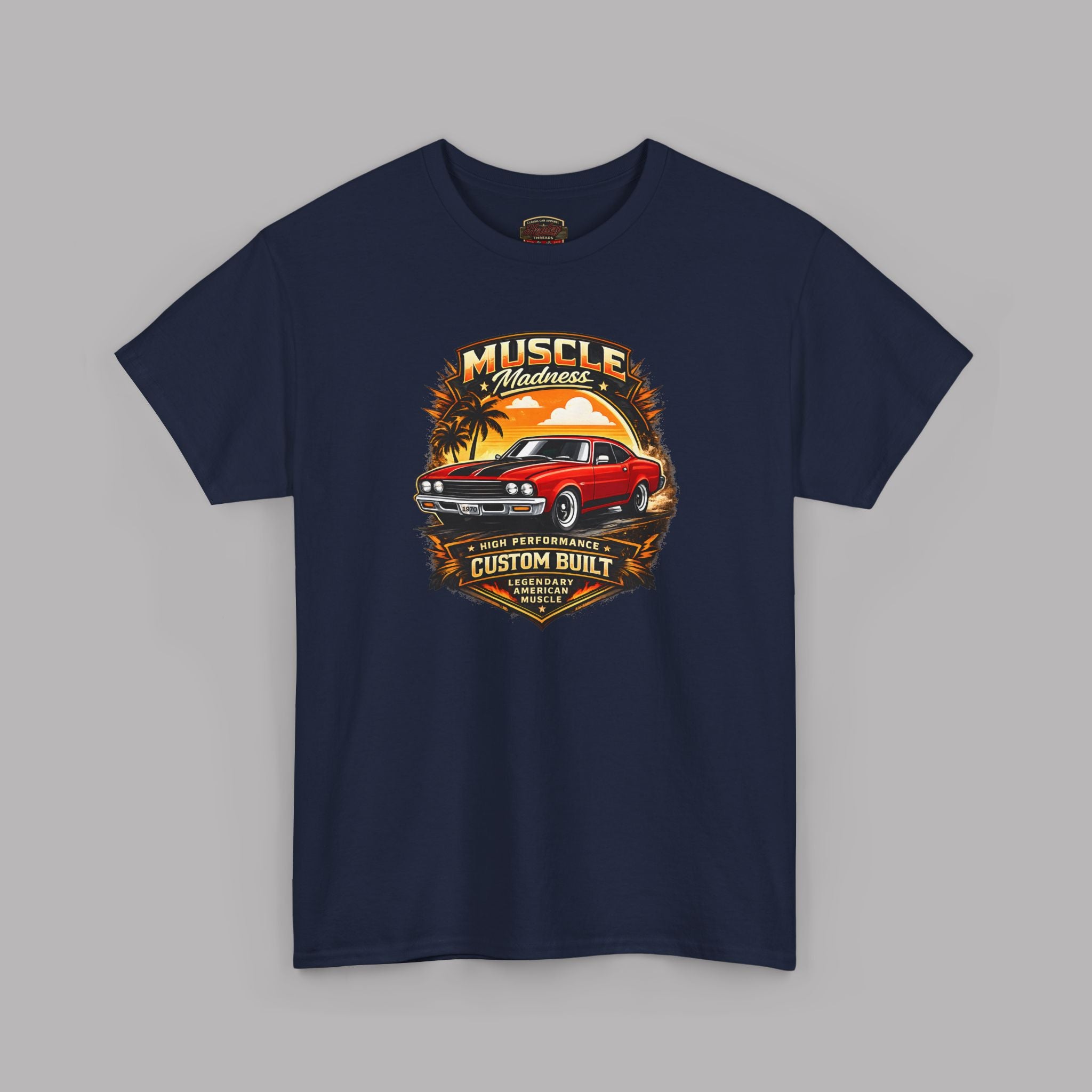 Vintage Chevy Muscle Car T Shirt – Retro Sunset Classic Tee