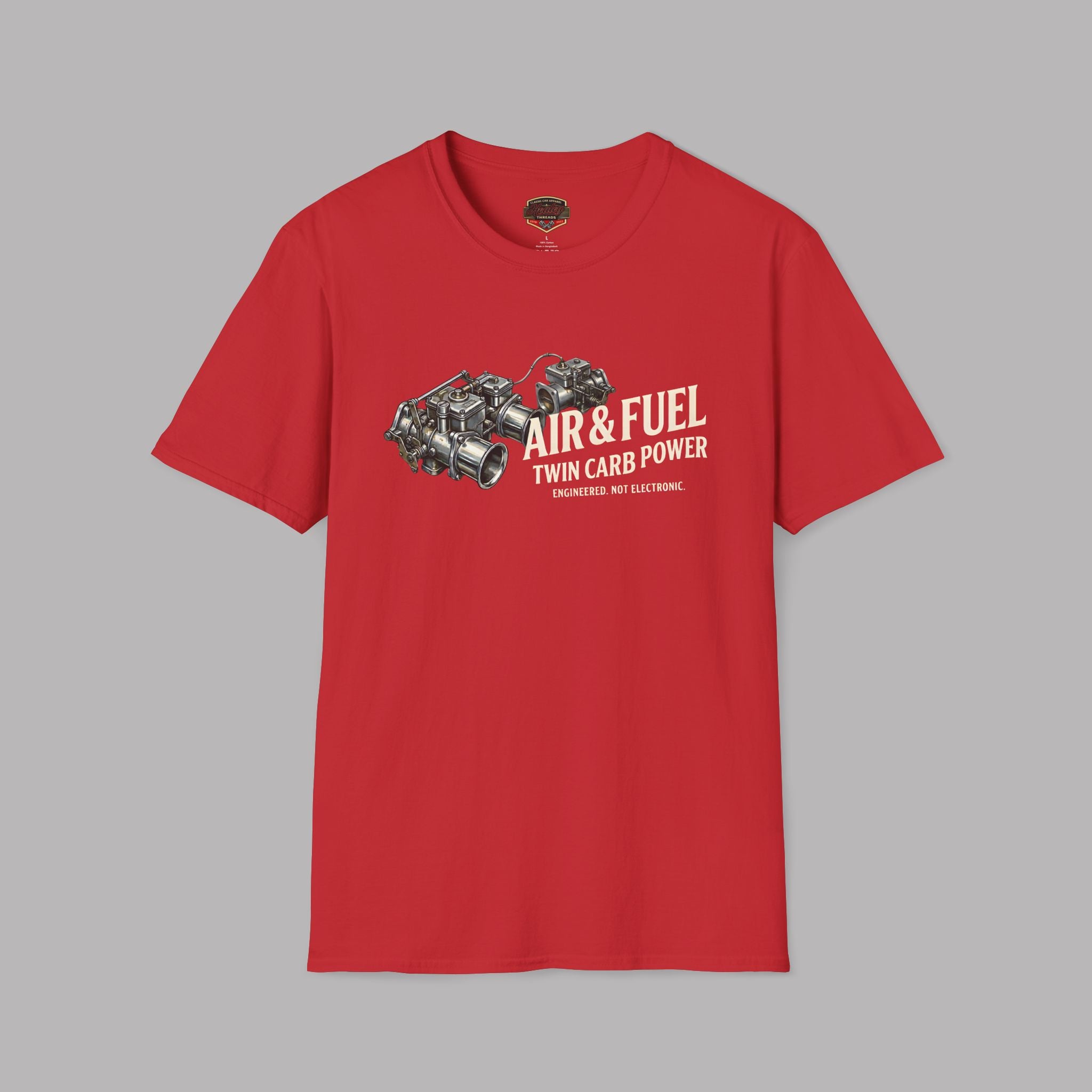 Air & Fuel Twin Carb Power T-Shirt - Engine Illustration Tee