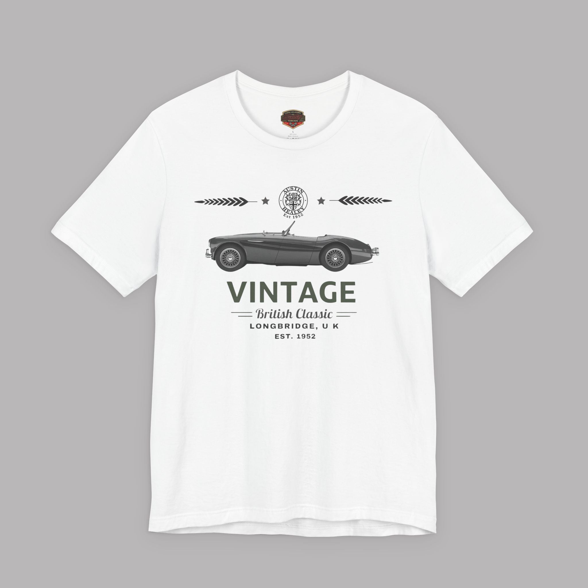 Vintage British Roadster T-shirt | Classic Car Badge Gift Tee