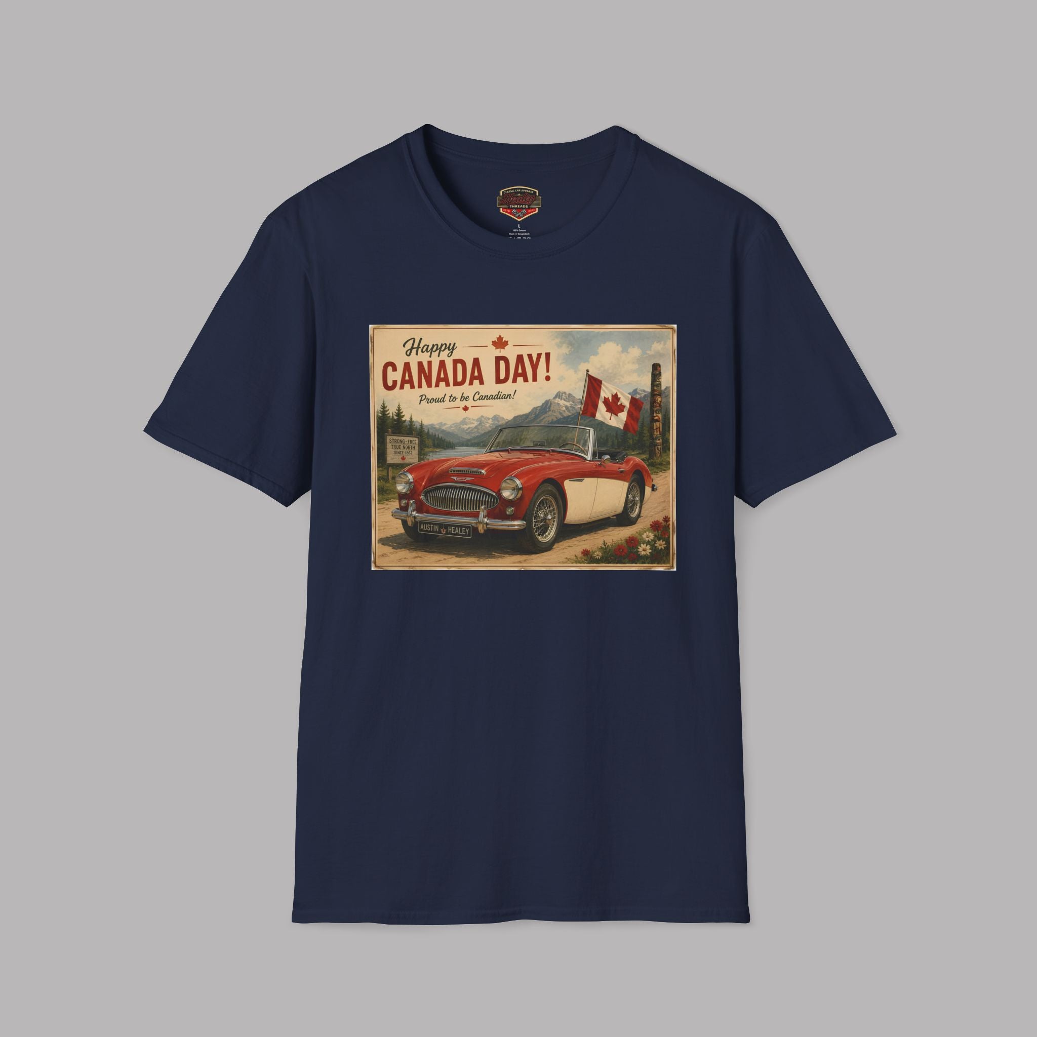 Happy Canada Day Classic Roadster T-Shirt – Vintage British Sports Car Tee