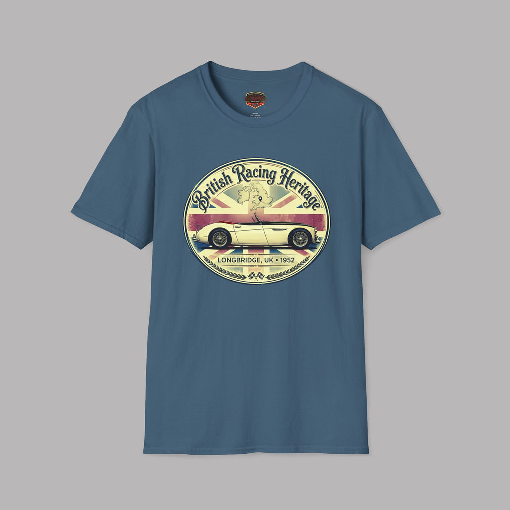 British Racing Heritage Badge Tee | Vintage Roadster Gift