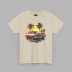 Retro Sunset Muscle Car Tee | Classic American Sports Coupe