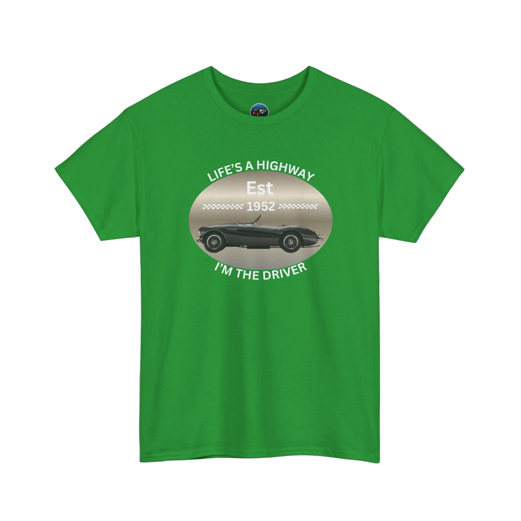 Irish green t-shirt with a graphic design and text on a white background