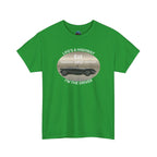 Irish green t-shirt with a graphic design and text on a white background