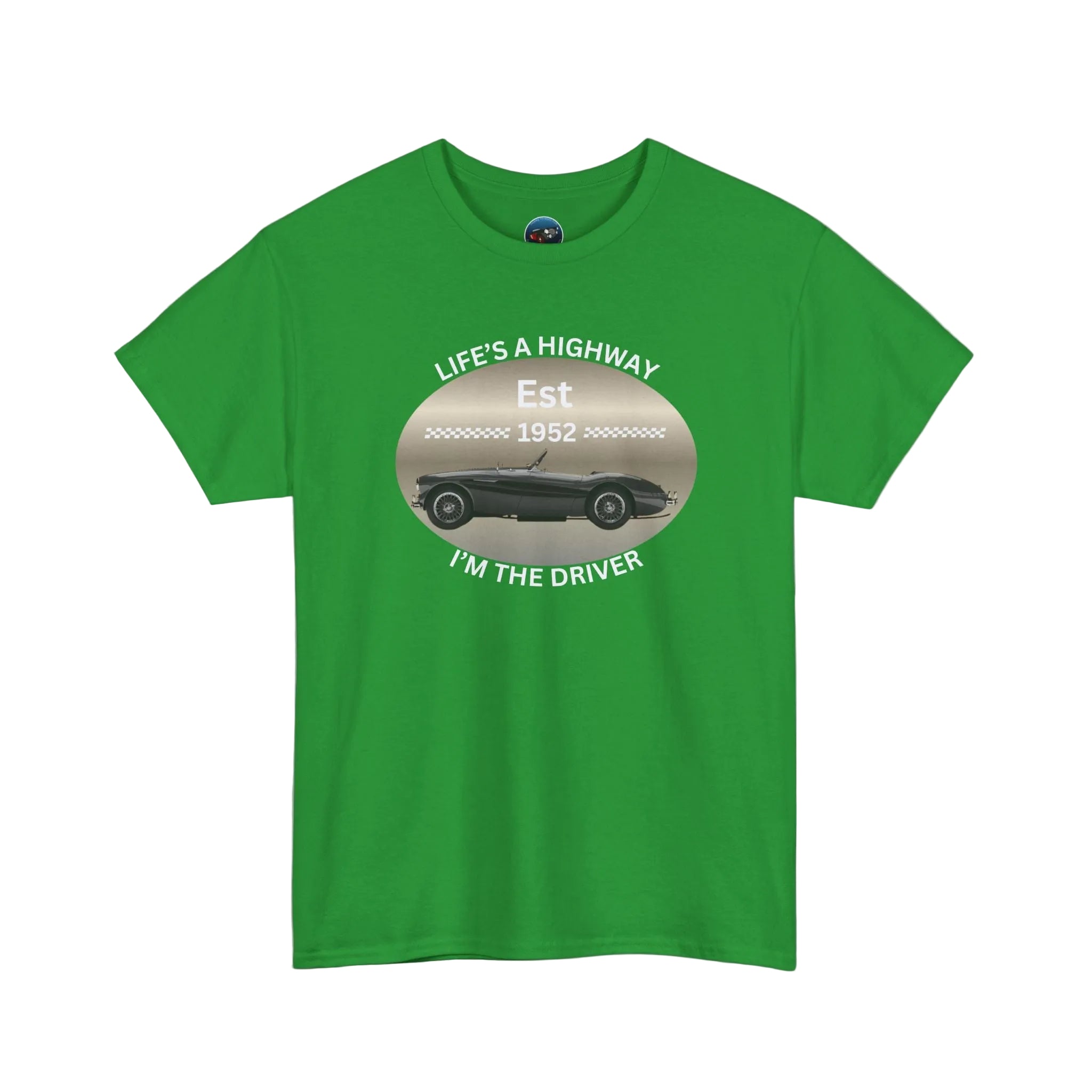 Irish green t-shirt with a graphic design and text on a white background