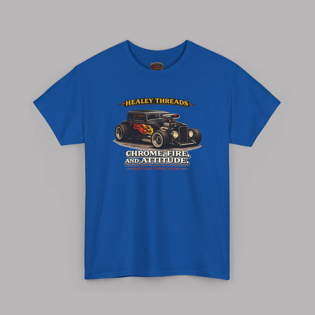 Chrome Fire Attitude Hot Rod Tee | Classic Car Gift Shirt