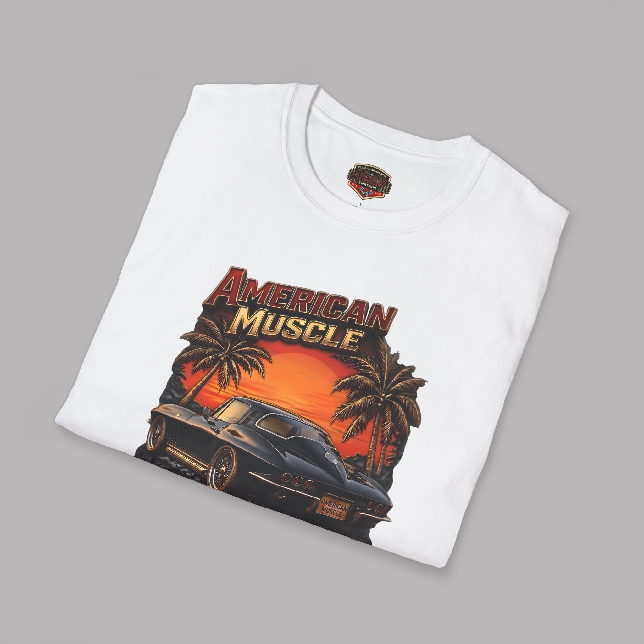 American Muscle Sunset T-Shirt - Retro Sports Car Tee