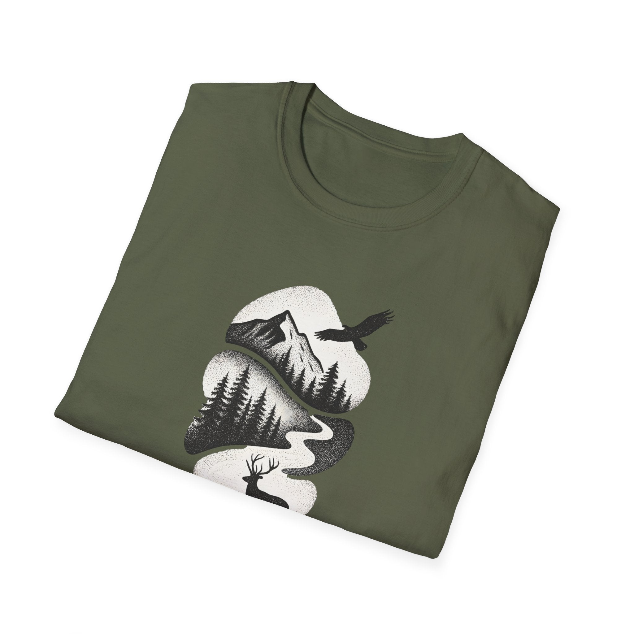 Deer in Mountain Landscape T-Shirt