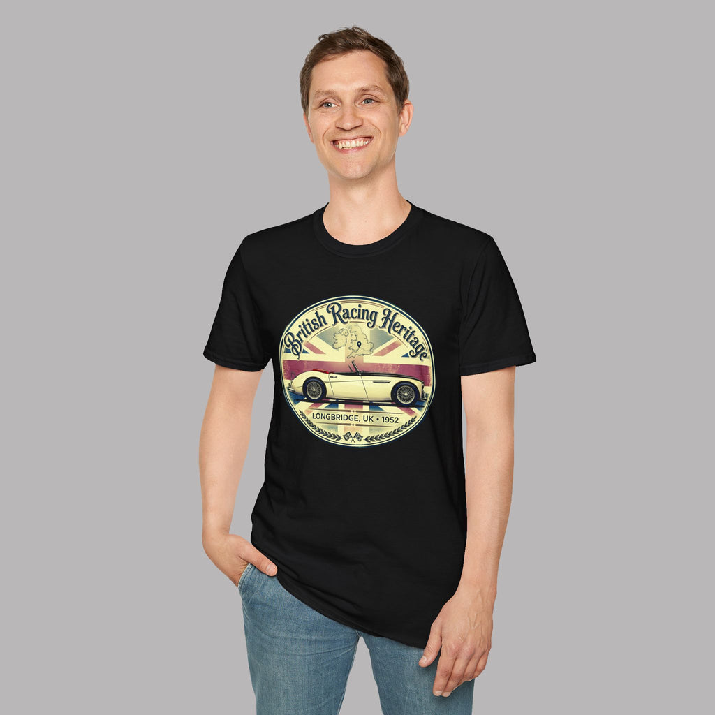 British Racing Heritage Badge Tee | Vintage Roadster Gift