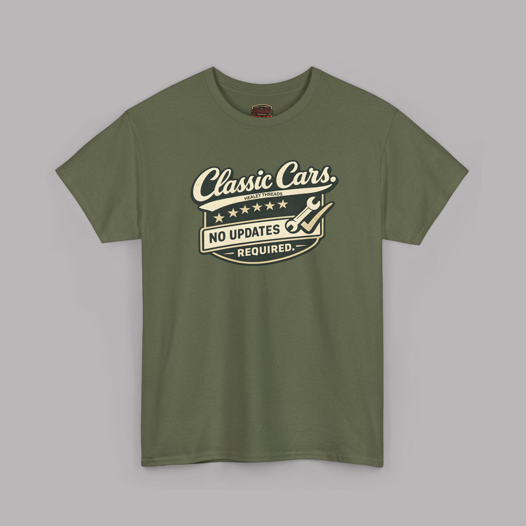 Classic Cars Tee - "Classic Cars - No Updates Required" Retro Vintage Car T-Shirt