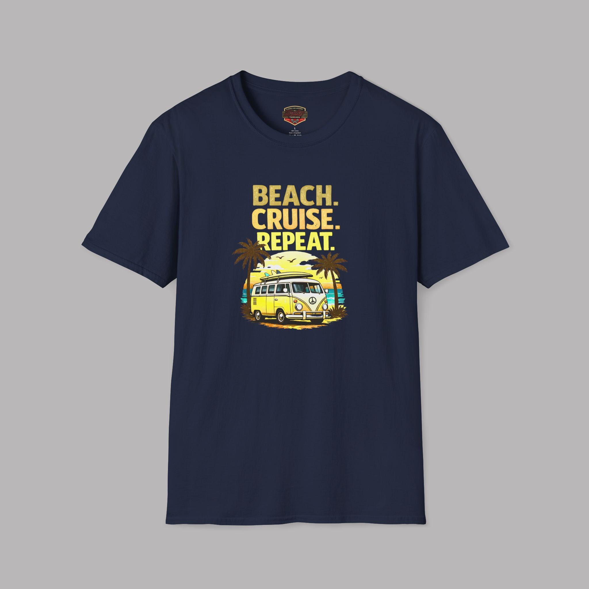 Beach Cruise Repeat Tee - Retro Palm Sunset Shirt