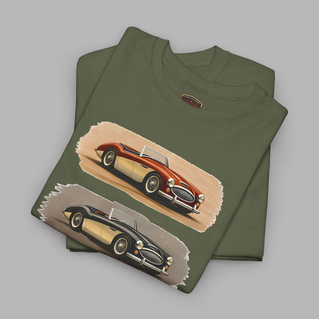Classic Sports Cars Tee | Vintage Three-Panel Car Graphic Shirt
