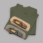 Classic Sports Cars Tee | Vintage Three-Panel Car Graphic Shirt