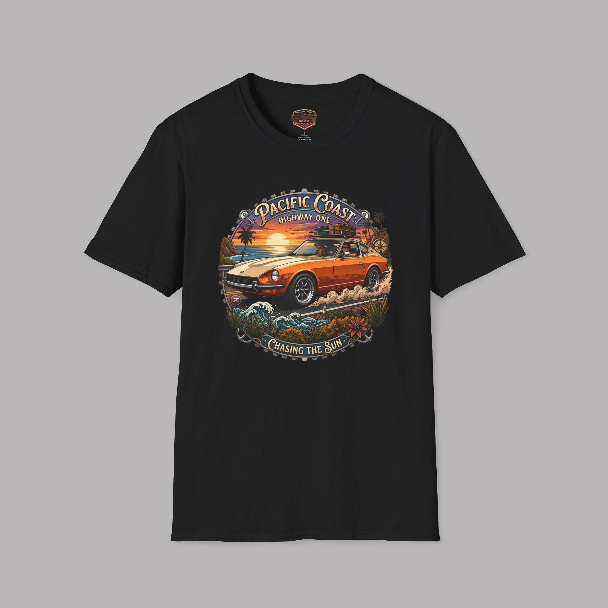 Classic Japanese Sports Coupe Sunset Coast Highway Vintage Tee