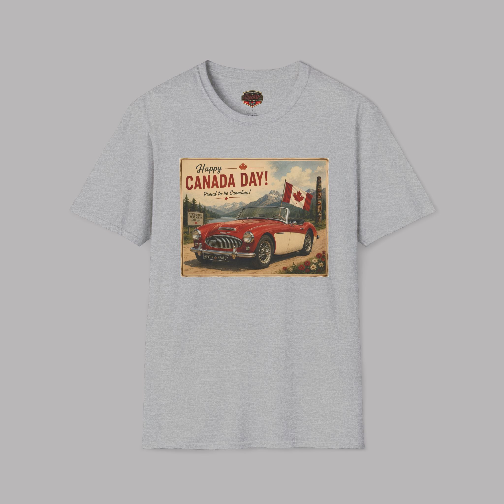 Happy Canada Day Classic Roadster T-Shirt – Vintage British Sports Car Tee