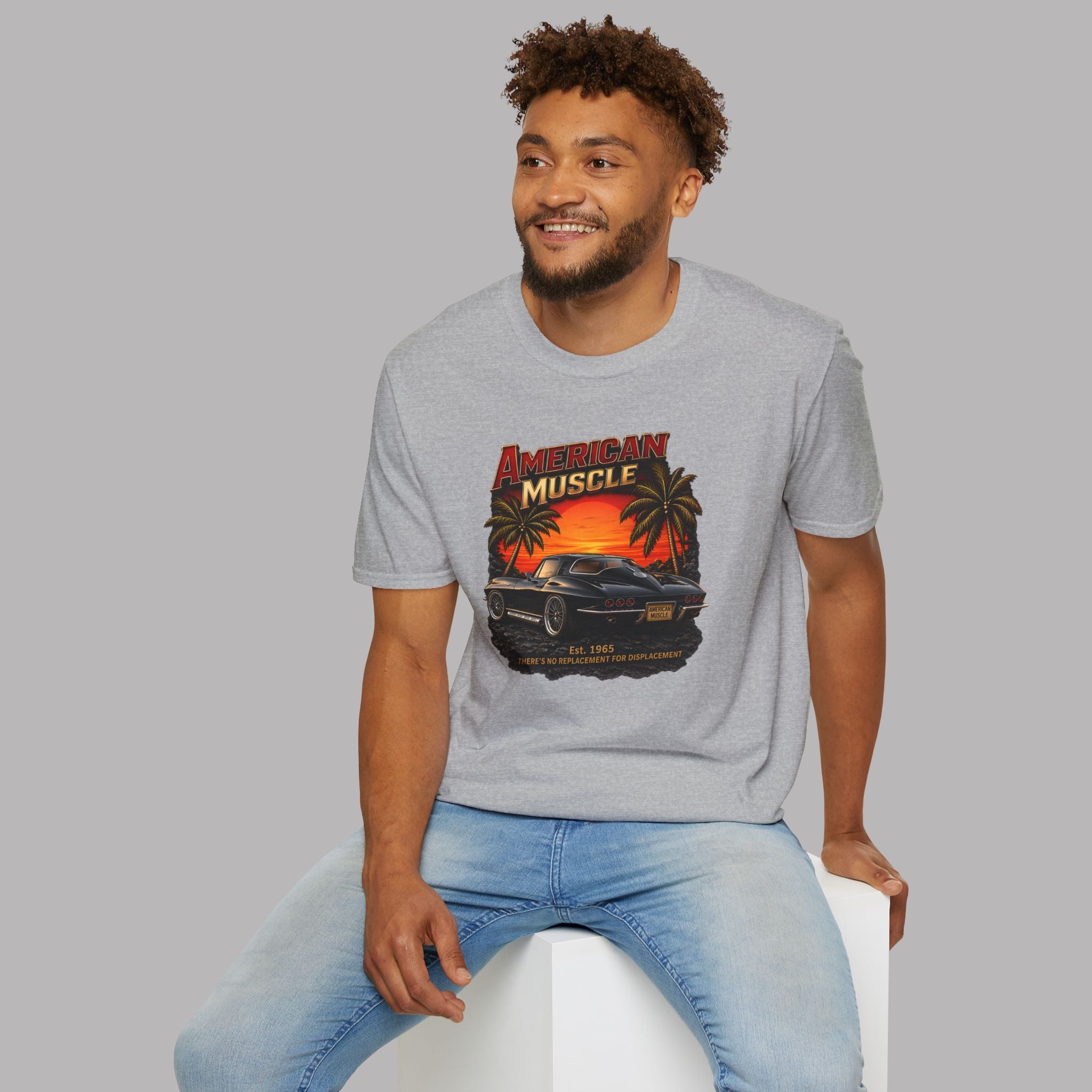 American Muscle T‑Shirt | Vintage Sunset Classic Car Tee