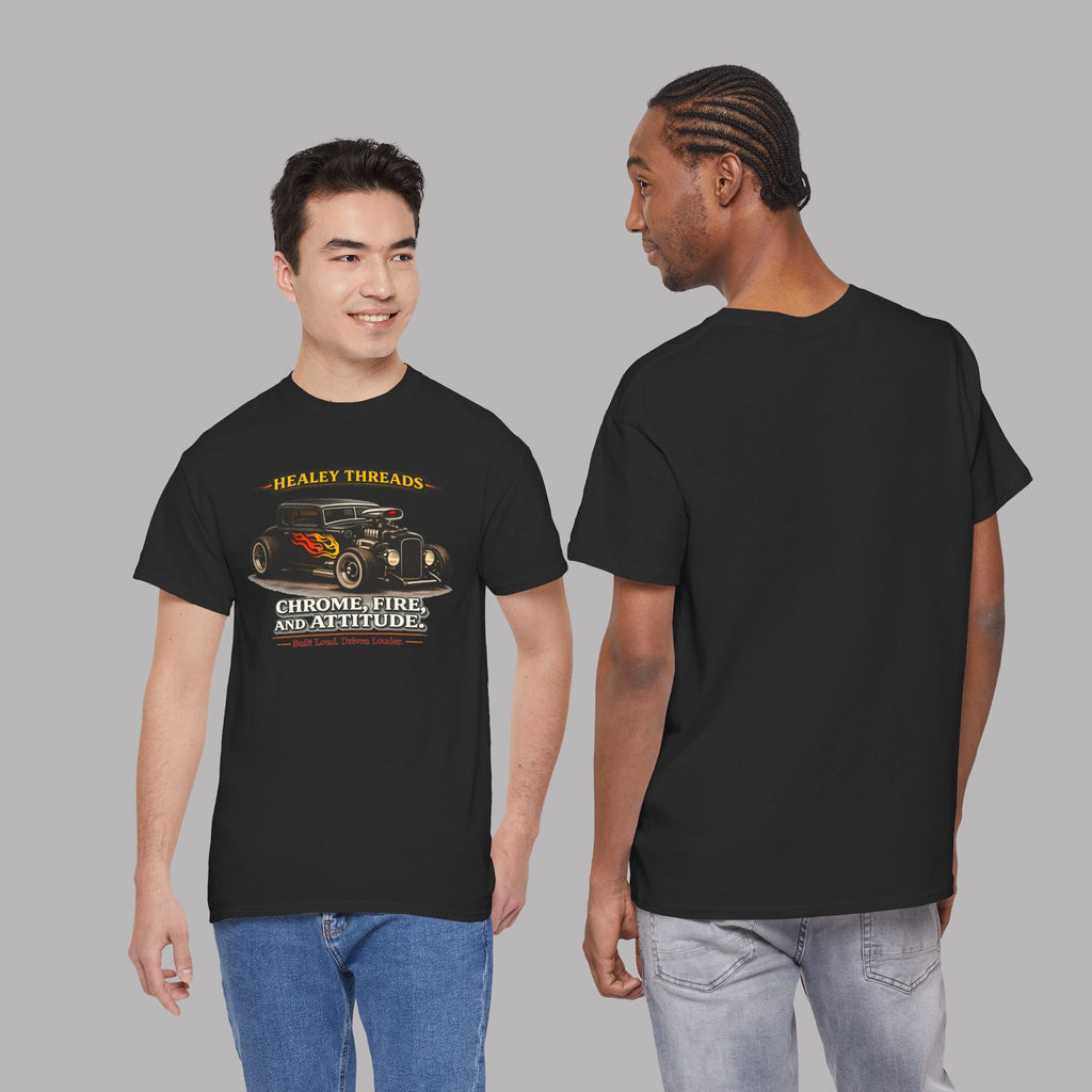 Chrome Fire Attitude Hot Rod Tee | Classic Car Gift Shirt