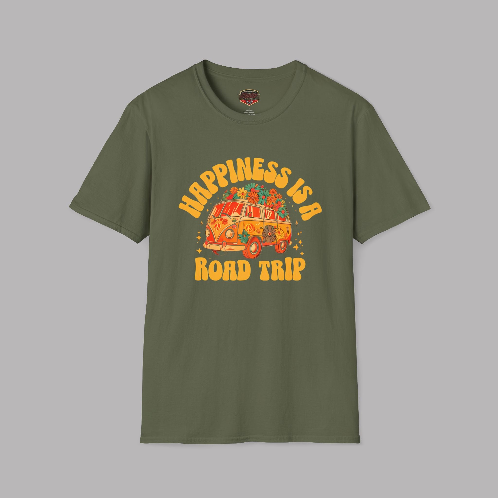 Happiness Is a Road Trip Tee | Retro Boho Van Gift Shirt