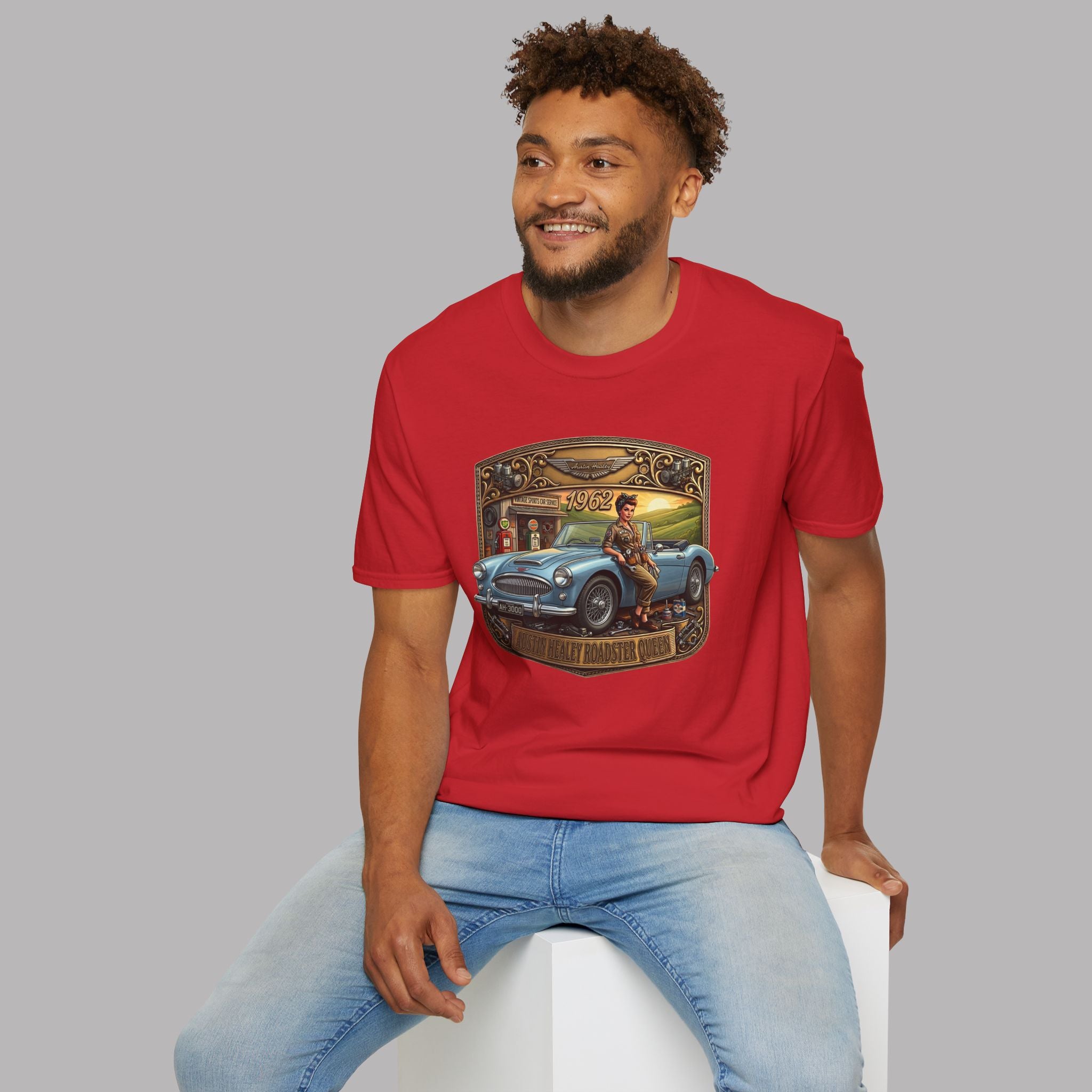 Vintage 1962 Roadster T-Shirt - Retro Classic Car & Boy Illustration