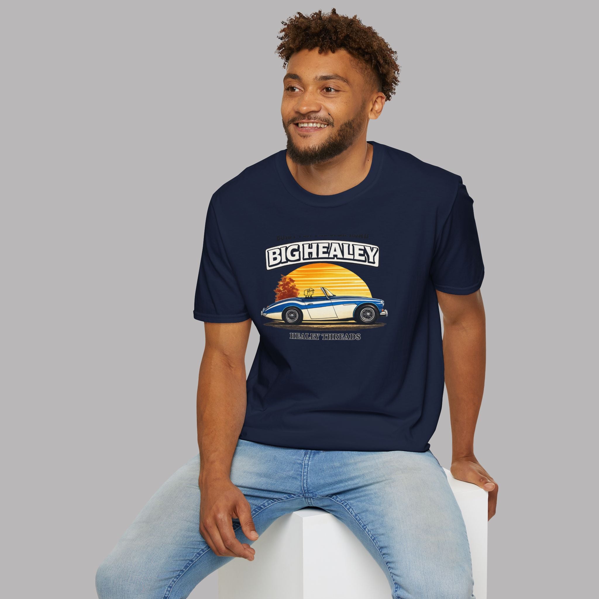 Big Healey T-Shirt — Retro Sunset Austin Healey Graphic Tee